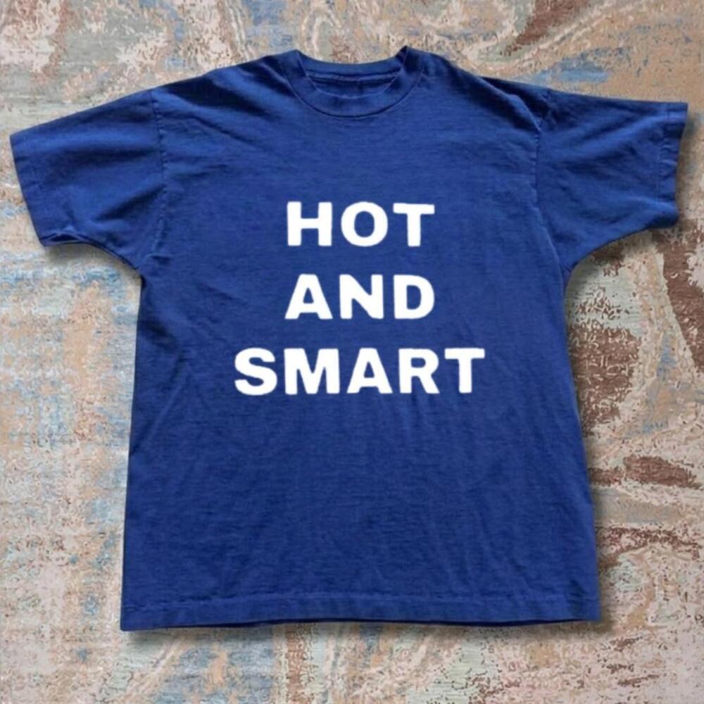 Hot And Smart Blue Cotton T-Shirt